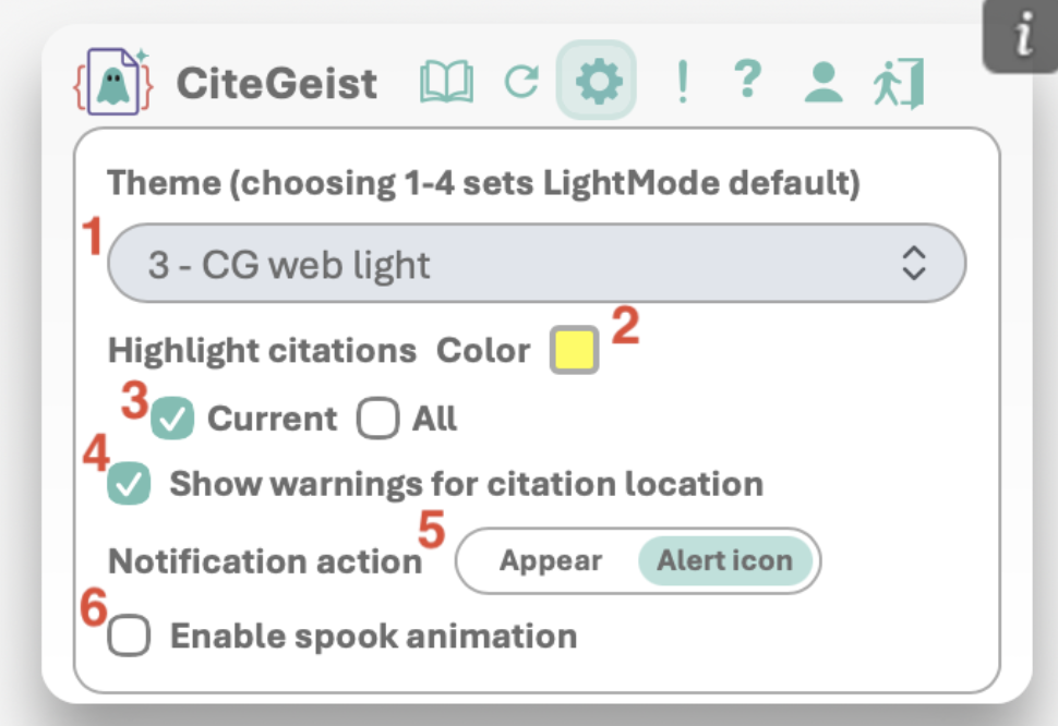 CiteGeist Word control panel