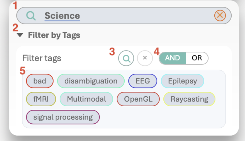 CiteGeist Word search panel and filters