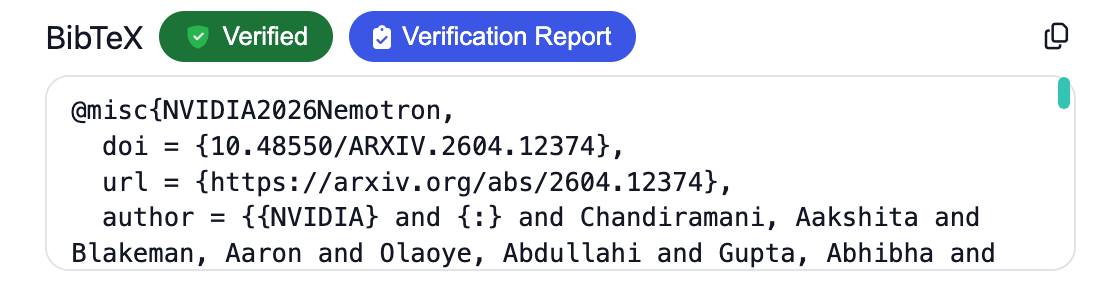 CiteGeist BibTeX verification button and status badge